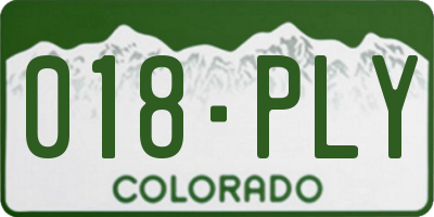 CO license plate 018PLY