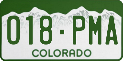 CO license plate 018PMA