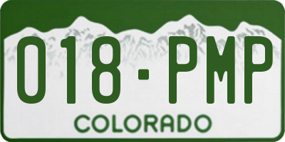 CO license plate 018PMP