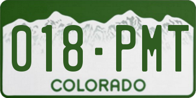 CO license plate 018PMT
