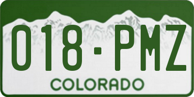 CO license plate 018PMZ