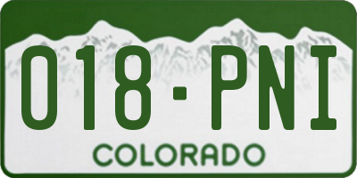 CO license plate 018PNI