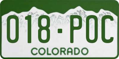 CO license plate 018POC