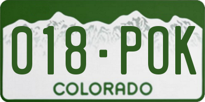 CO license plate 018POK