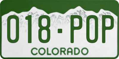 CO license plate 018POP