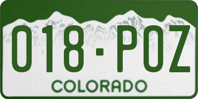 CO license plate 018POZ