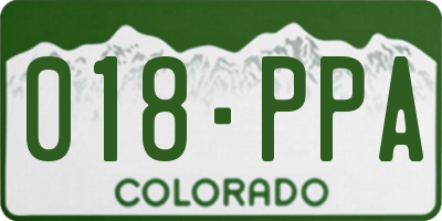 CO license plate 018PPA