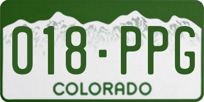 CO license plate 018PPG