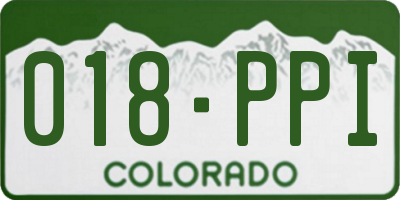 CO license plate 018PPI
