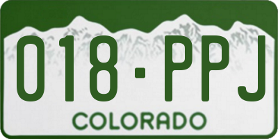 CO license plate 018PPJ