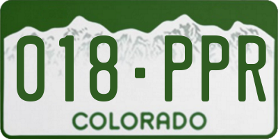 CO license plate 018PPR