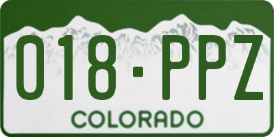 CO license plate 018PPZ