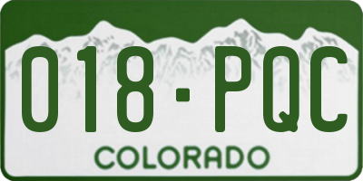CO license plate 018PQC