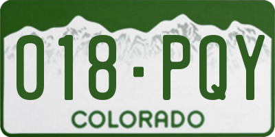 CO license plate 018PQY