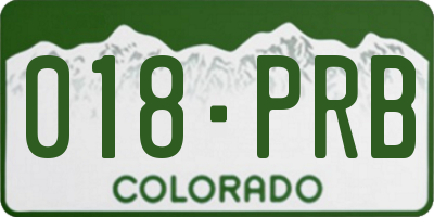 CO license plate 018PRB