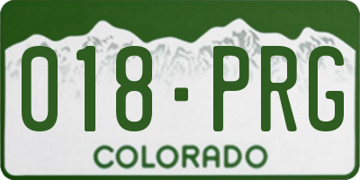 CO license plate 018PRG