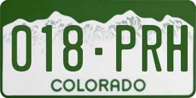 CO license plate 018PRH
