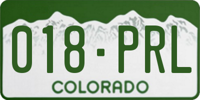 CO license plate 018PRL
