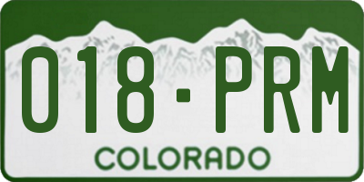 CO license plate 018PRM