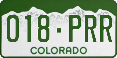 CO license plate 018PRR