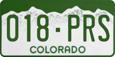CO license plate 018PRS
