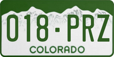 CO license plate 018PRZ