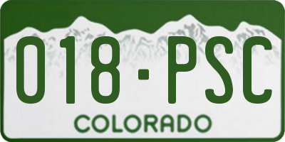 CO license plate 018PSC