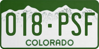 CO license plate 018PSF