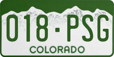 CO license plate 018PSG