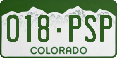 CO license plate 018PSP