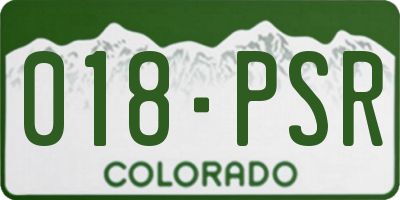 CO license plate 018PSR