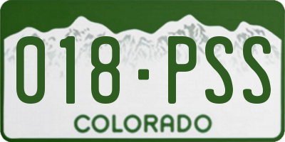 CO license plate 018PSS