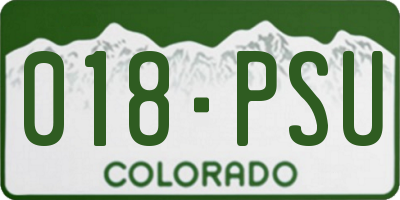 CO license plate 018PSU