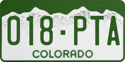 CO license plate 018PTA