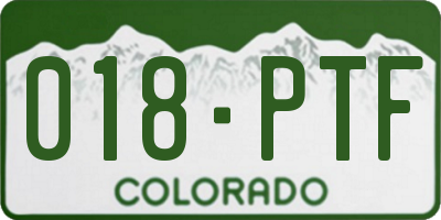 CO license plate 018PTF