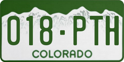 CO license plate 018PTH