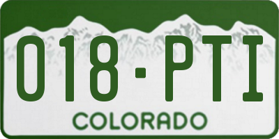 CO license plate 018PTI