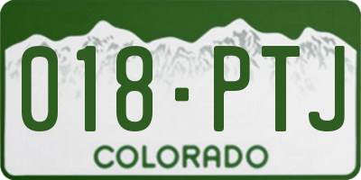 CO license plate 018PTJ