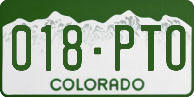 CO license plate 018PTO