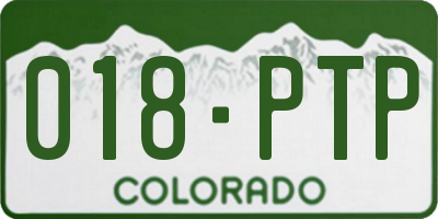CO license plate 018PTP