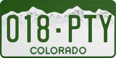 CO license plate 018PTY