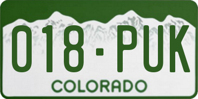 CO license plate 018PUK