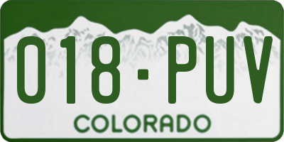 CO license plate 018PUV