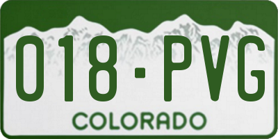 CO license plate 018PVG