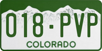 CO license plate 018PVP