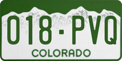 CO license plate 018PVQ