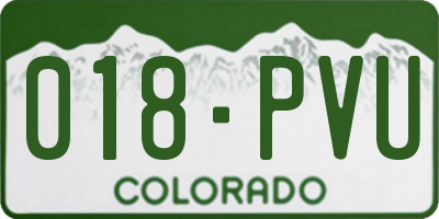 CO license plate 018PVU