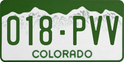 CO license plate 018PVV
