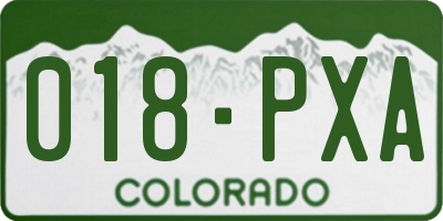 CO license plate 018PXA