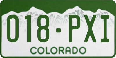 CO license plate 018PXI